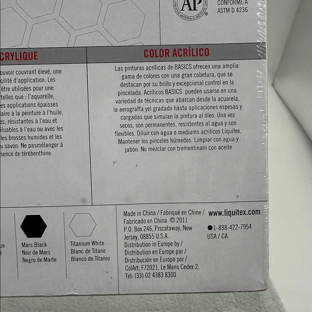 Liquitex Basics Acrylic Starter Set 6 Tubes Primary Colors 4oz Tubes - Picture 4 of 6